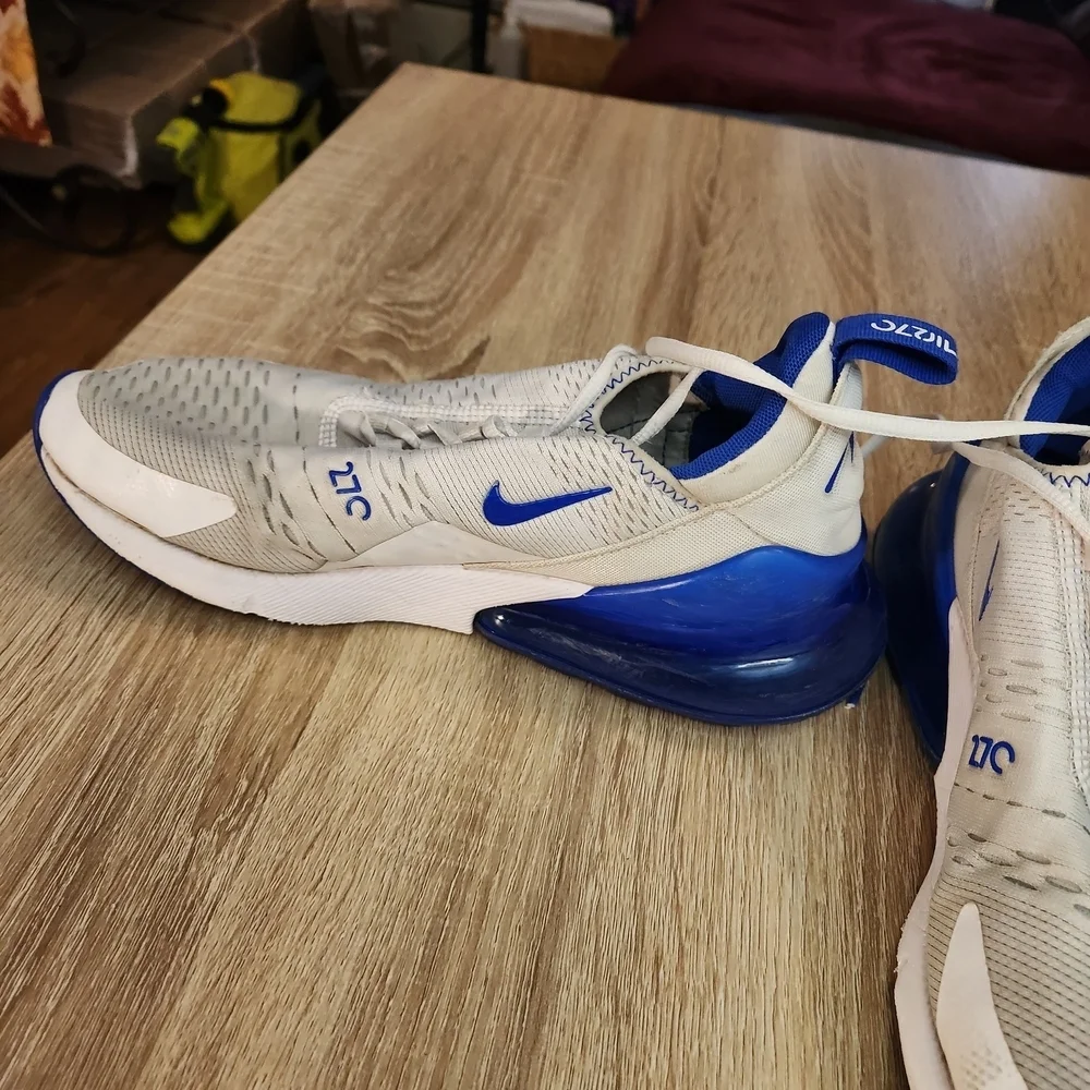 Nike White and Blue Athletic Shoes